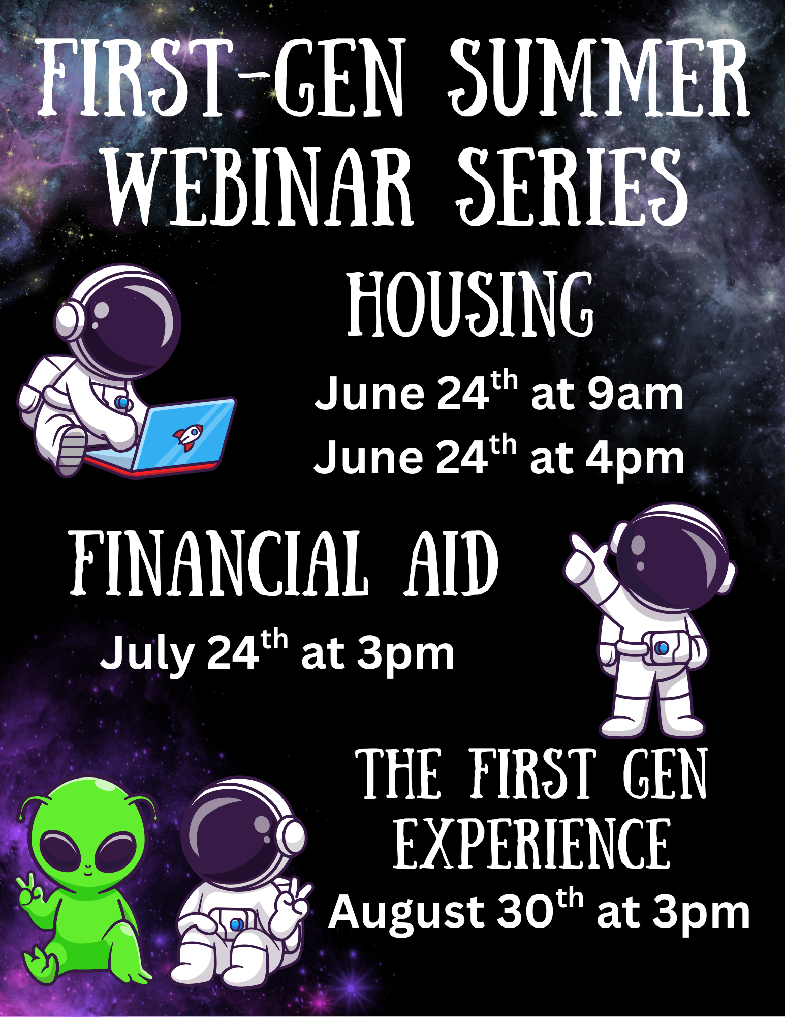 2025 First Gen Webinars Flyer